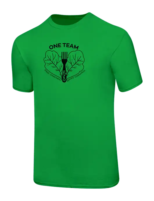 Ring Spun Light Kelly Green 4.5 oz T-Shirt w/One Team Logo