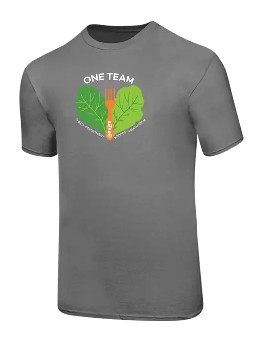Ring Spun Medium Grey 4.5 oz T-Shirt w/One Team Logo