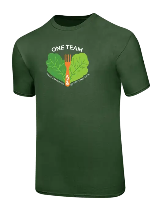 Ring Spun Dark Olive 4.5 oz T-Shirt w/One Team Logo