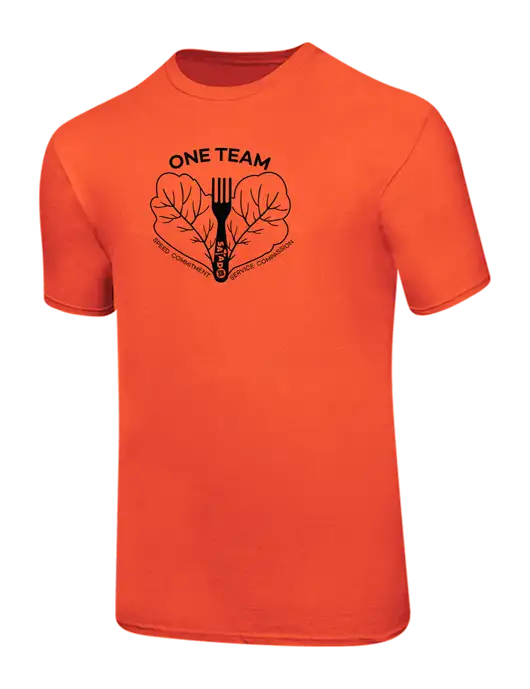 Ring Spun Orange 4.5 oz T-Shirt w/One Team Logo