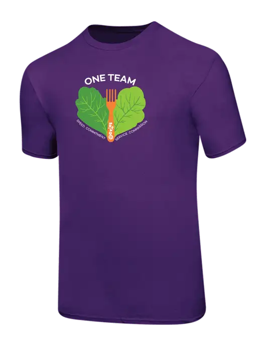 Ring Spun Purple 4.5 oz T-Shirt w/One Team Logo