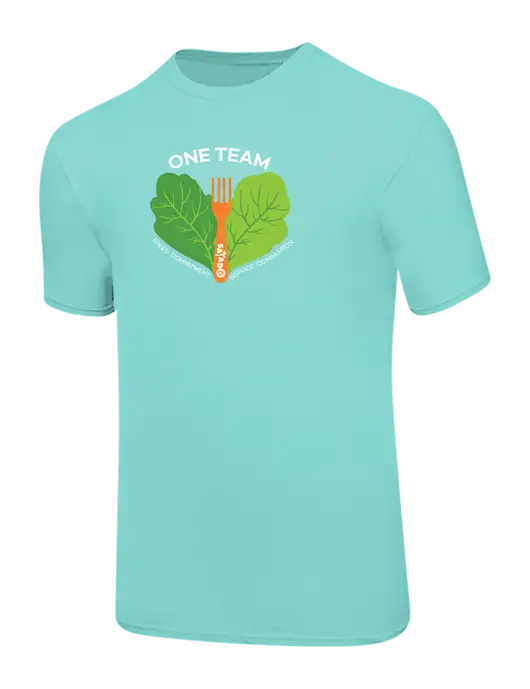 Ring Spun Seafoam 4.5 oz T-Shirt w/One Team Logo