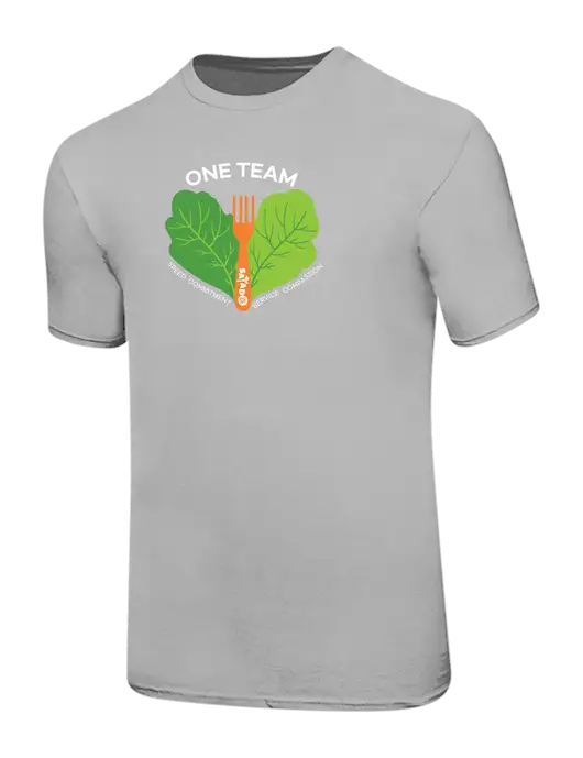 Ring Spun Silver 4.5 oz T-Shirt w/One Team Logo