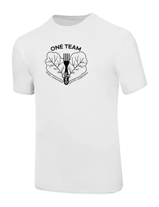 Ring Spun White 4.5 oz T-Shirt w/One Team Logo