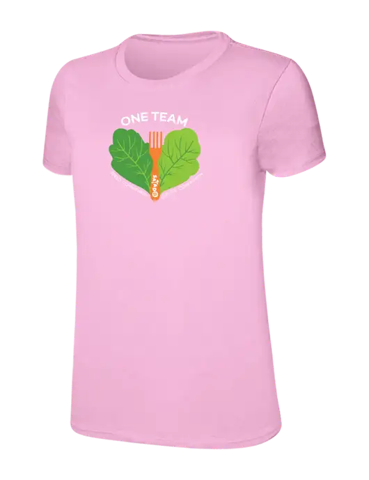 Womens Ring Spun Candy Pink 4.5 oz T-Shirt w/One Team Logo