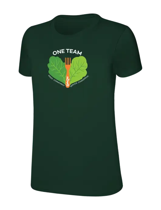 Womens Ring Spun Forest Green 4.5 oz T-Shirt w/One Team Logo
