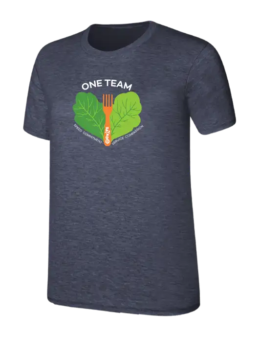 Womens Ring Spun Heather Navy 4.5 oz T-Shirt w/One Team Logo
