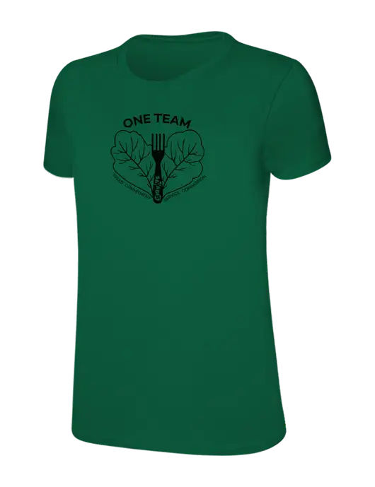 Womens Ring Spun Kelly Green 4.5 oz T-Shirt w/One Team Logo