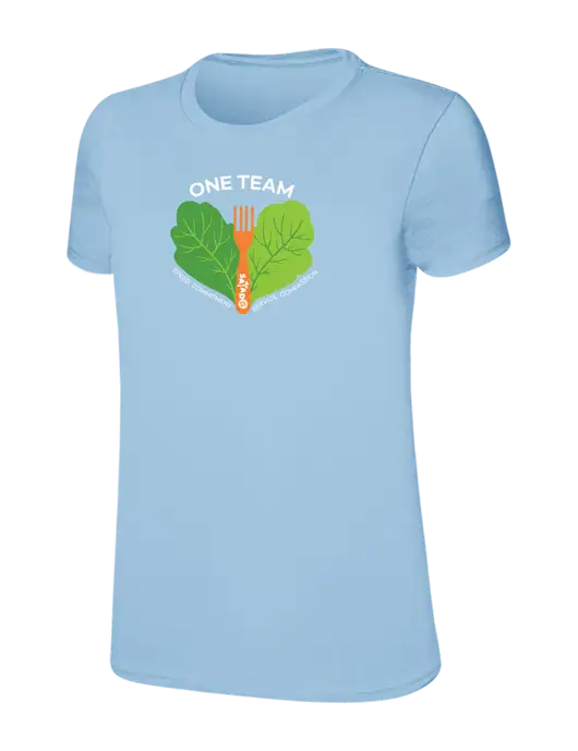Womens Ring Spun Light Blue 4.5 oz T-Shirt w/One Team Logo