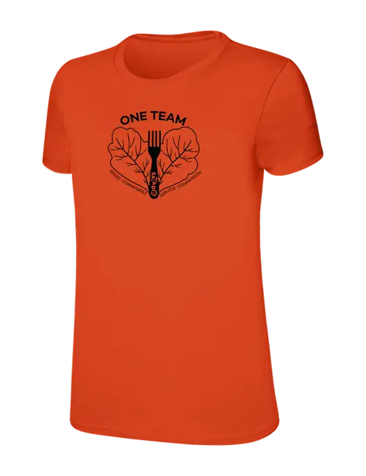 Womens Ring Spun Orange 4.5 oz T-Shirt w/One Team Logo