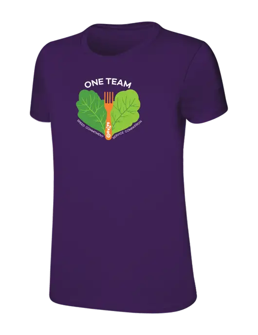 Womens Ring Spun Purple 4.5 oz T-Shirt w/One Team Logo