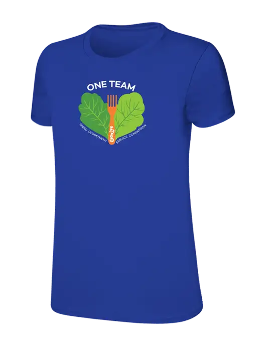 Womens Ring Spun Royal 4.5 oz T-Shirt w/One Team Logo