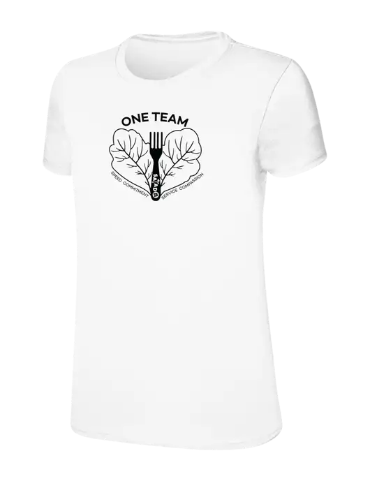 Womens Ring Spun White 4.5 oz T-Shirt w/One Team Logo
