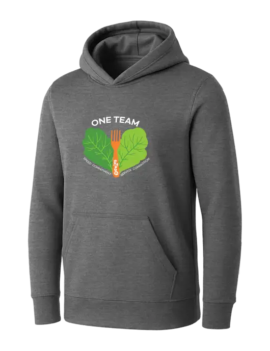 Womens Medium Grey Heather Core Fleece Pullover Hooded Sweatshirt w/One Team Logo