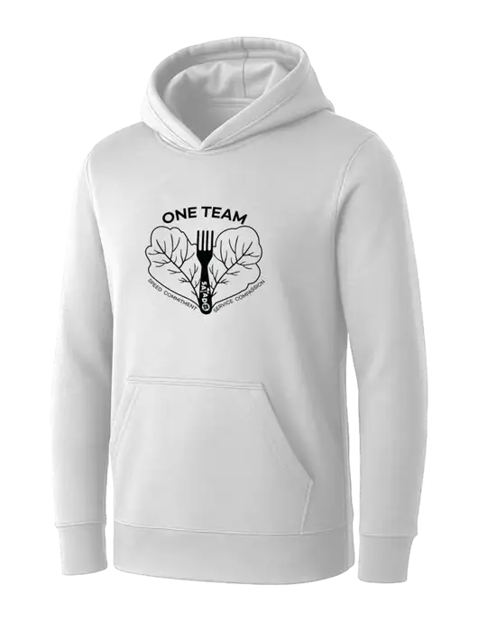 Womens White Core Fleece Pullover Hooded Sweatshirt w/One Team Logo