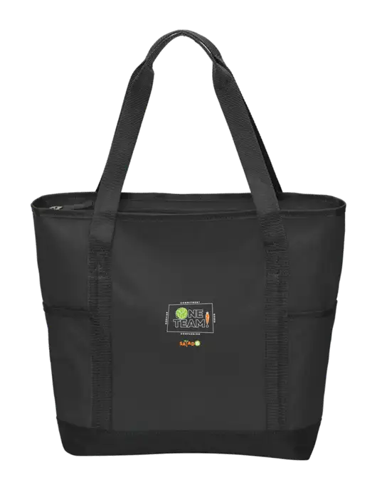 On the Go Black/Black Tote w/One Team Logo