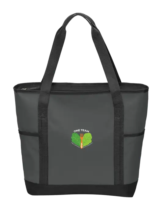 On the Go Charcoal/Black Tote  w/One Team Logo