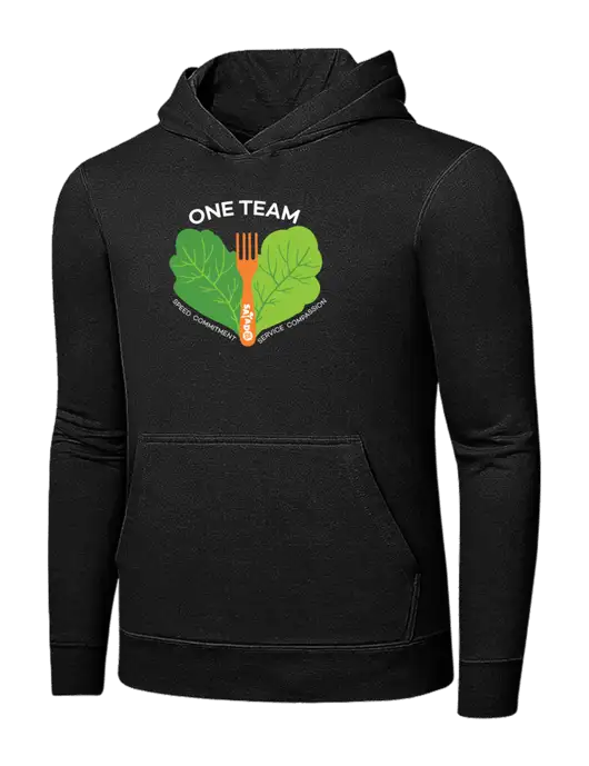 Jet Black 7.8 oz Ring Spun Hooded Sweatshirt w/One Team Logo