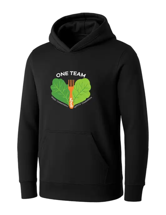 Womens Black Core Fleece Pullover Hooded Sweatshirt w/One Team Logo